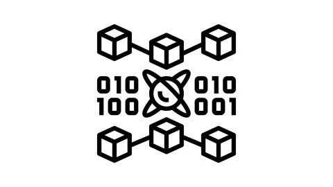 Error correction quantum technology line icon animation Stock Footage 326130266
