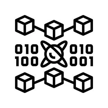 Error correction quantum technology line icon vector illustration Illustrazione stock