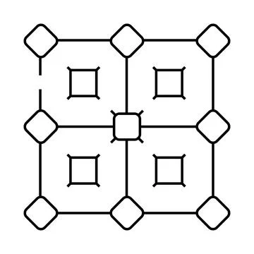 Error correction quantum technology line icon vector illustration Stock Illustration