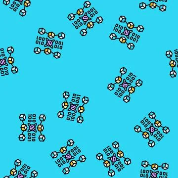 Error correction quantum technology vector seamless pattern Stock Illustration
