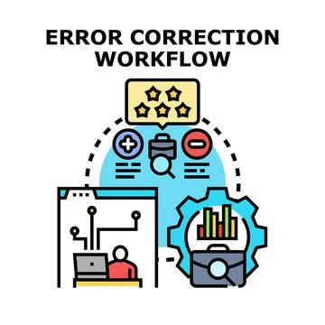 Error correction workflow managing business process improvement イラスト素材