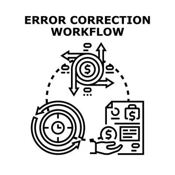 Error correction workflow optimizing financial business process イラスト素材