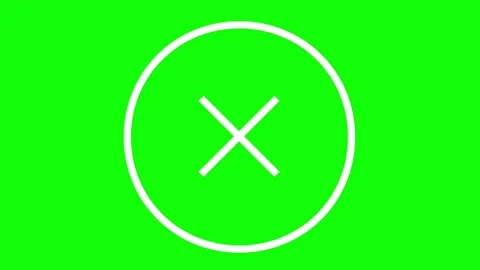 Error of a cross with a circular base, on a green chroma key background. 4K Stock Footage 242765091