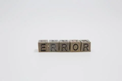 A Error - cube with letters, sign with metal cubes Foto stock