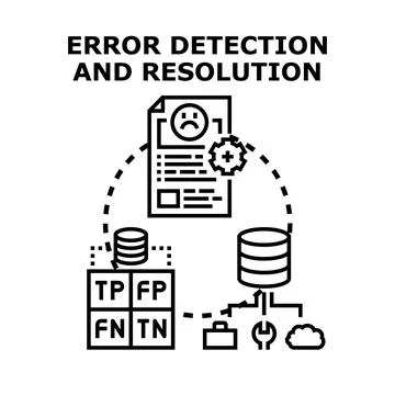Error detection and resolution process abstract concept イラスト素材