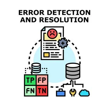 Error detection and resolution process abstract concept Illustrazione stock