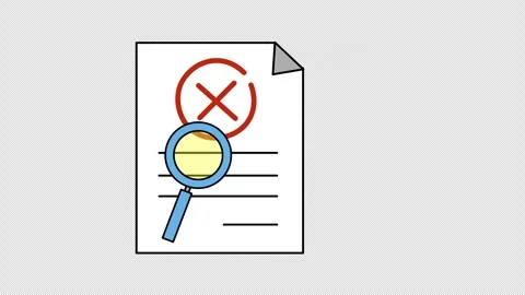Error detection document icon animation. Alpha channel. Suitable for Disapproved Stock Footage 290076592