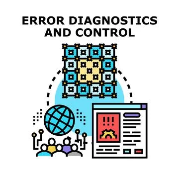 Error diagnostics and control system analysis concept Stock Illustration