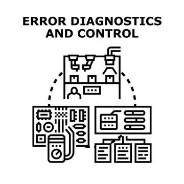 Error diagnostics control system detecting circuit problems Stock-Illustration