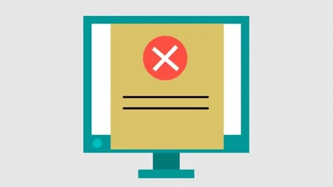 Error document notification on computer in cartoon animation. Alpha channel. Stock Footage 306247548