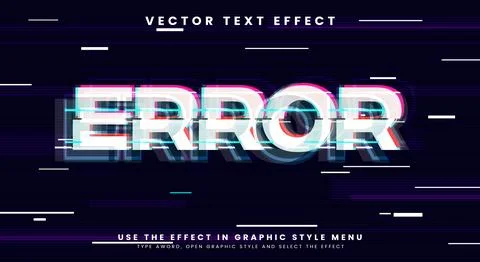 Error editable text effect Template Stockillustratie
