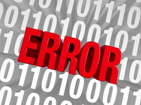 An error emerges from the data Stock Illustration