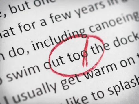 Error in english essay Stock Photos