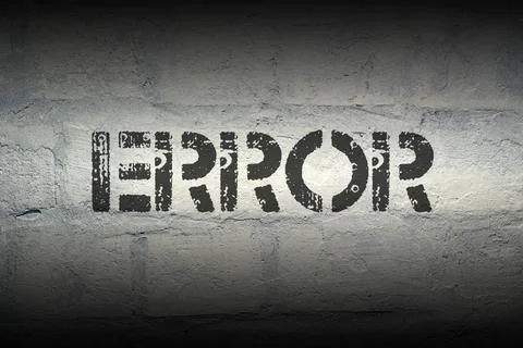 Error error stencil print on the grunge white brick wall Copyright: xZoona... 库存照片