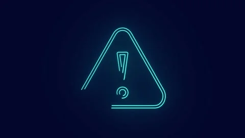 Error exclamation sign technology neon animation Stock Footage 241163397