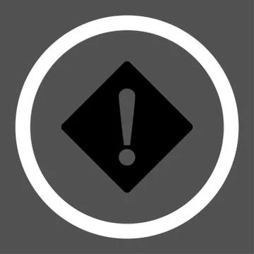 Error flat black and white colors rounded vector icon Stock Illustration
