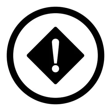 Error flat black color rounded vector icon Stock Illustration