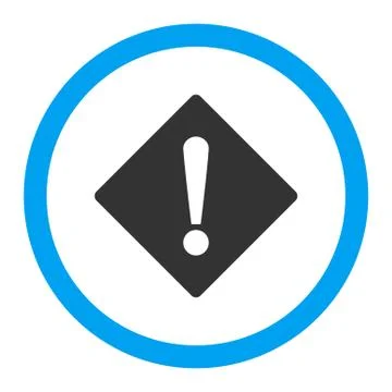 Error flat blue and gray colors rounded vector icon Illustrazione stock