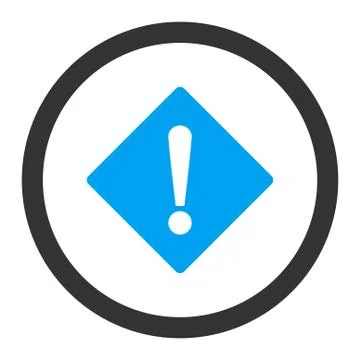 Error flat blue and gray colors rounded vector icon Stock Illustration