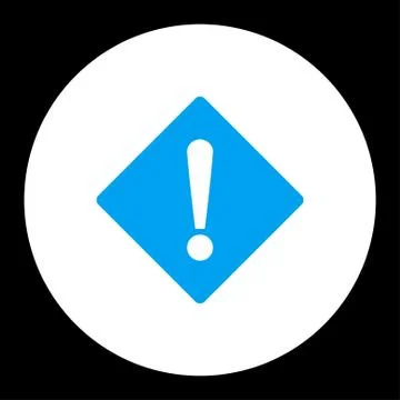 Error flat blue and white colors round button Stock Illustration