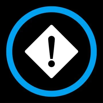 Error flat blue and white colors rounded vector icon Stock Illustration