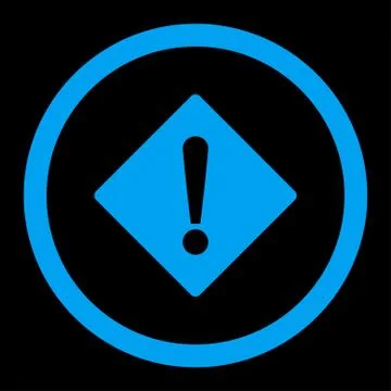 Error flat blue color rounded vector icon Stock Illustration