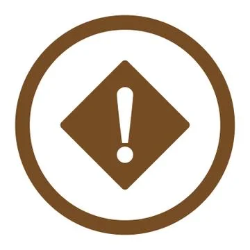 Error flat brown color rounded vector icon Illustrazione stock