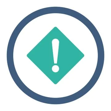 Error flat cobalt and cyan colors rounded vector icon Ilustración de archivo