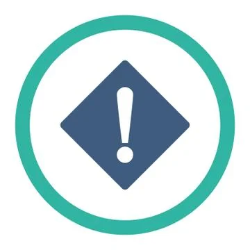 Error flat cobalt and cyan colors rounded vector icon Stock Illustration