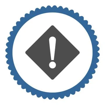 Error flat cobalt and gray colors round stamp icon Stock Illustration