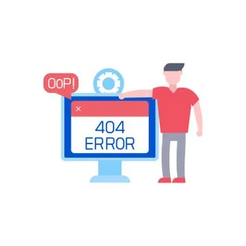 Error flat color icon Stock Illustration