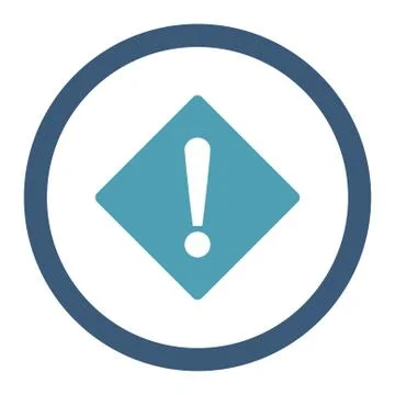 Error flat cyan and blue colors rounded vector icon Ilustración de archivo
