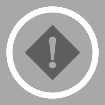 Error flat dark gray and white colors rounded vector icon Stock Illustration