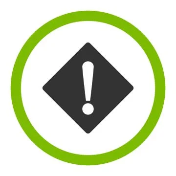 Error flat eco green and gray colors rounded vector icon Stock Illustration