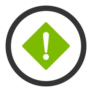 Error flat eco green and gray colors rounded vector icon Stockillustratie