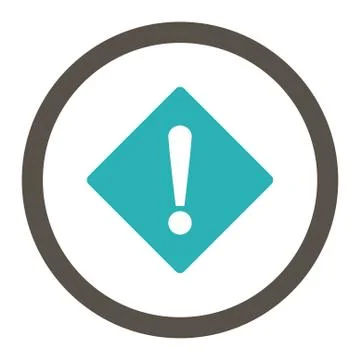 Error flat grey and cyan colors rounded vector icon Illustrazione stock