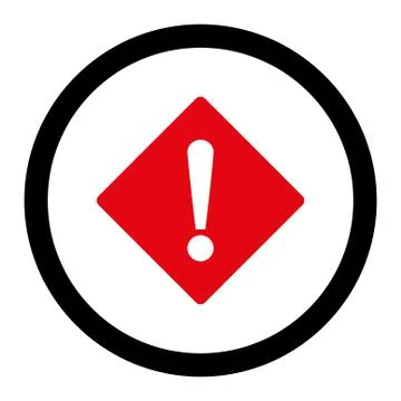 Error flat intensive red and black colors rounded vector icon Ilustración de archivo