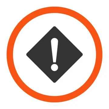 Error flat orange and gray colors rounded vector icon Stock Illustration