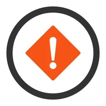 Error flat orange and gray colors rounded vector icon Illustrazione stock
