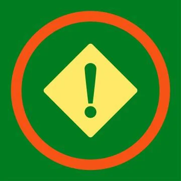 Error flat orange and yellow colors rounded vector icon Illustrazione stock