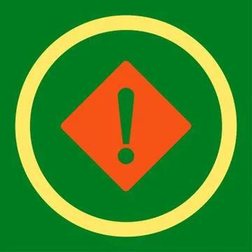 Error flat orange and yellow colors rounded vector icon Stock Illustration