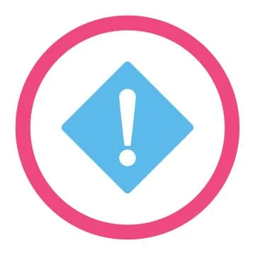 Error flat pink and blue colors rounded vector icon Stock Illustration