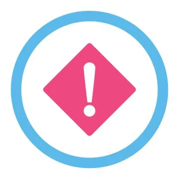 Error flat pink and blue colors rounded vector icon Stock Illustration