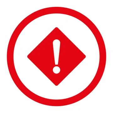 Error flat red color rounded vector icon Stock Illustration