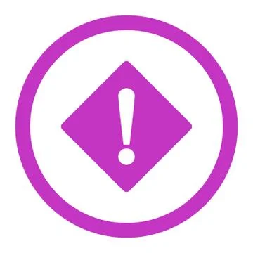 Error flat violet color rounded vector icon Stock Illustration
