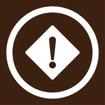 Error flat white color rounded vector icon Stock Illustration