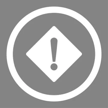 Error flat white color rounded vector icon Illustrazione stock