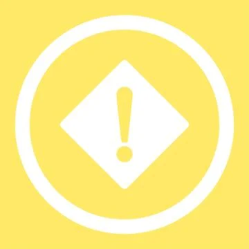 Error flat white color rounded vector icon Stock Illustration