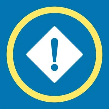 Error flat yellow and white colors rounded vector icon イラスト素材