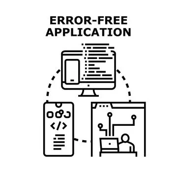 Error free application development and quality assurance process Illustrazione stock